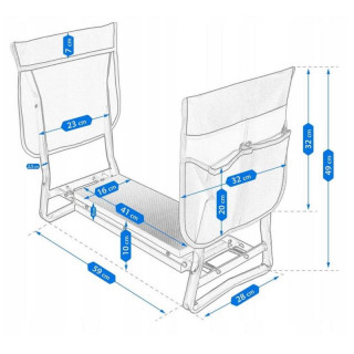 Taboret klęcznik ogrodowy 59x27x49cm czarny 992207